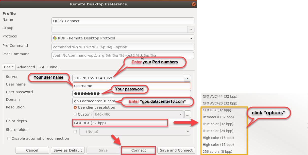 change port in microsoft rdp app for mac