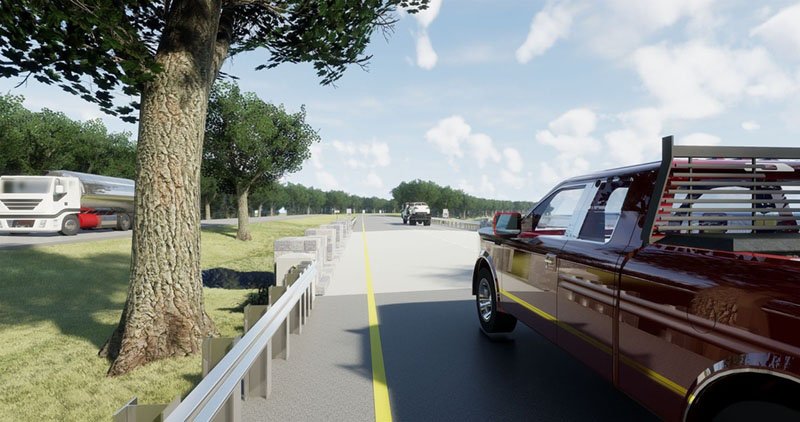 Grass shown in a transportation project