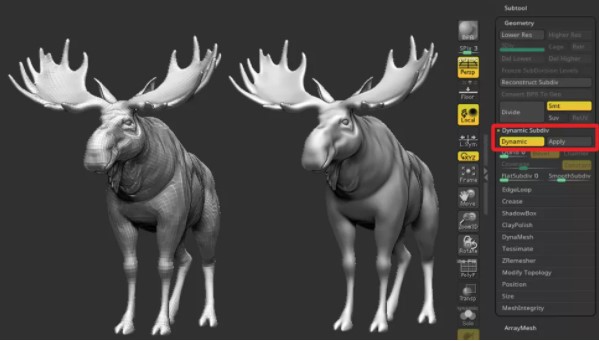 Dynamic subdivision can smooth out your mesh without adding extra polygons / Image Source: creativebloq.com