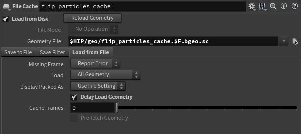 Use the Delay Load Geometry checkbox in the File Cache node to speed up work on high-res sims.