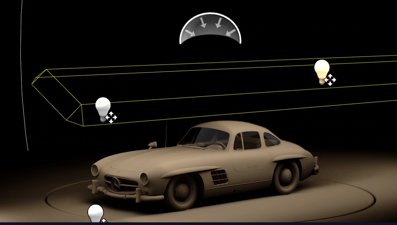 et up automotive studio lighting in Unreal Engine 10