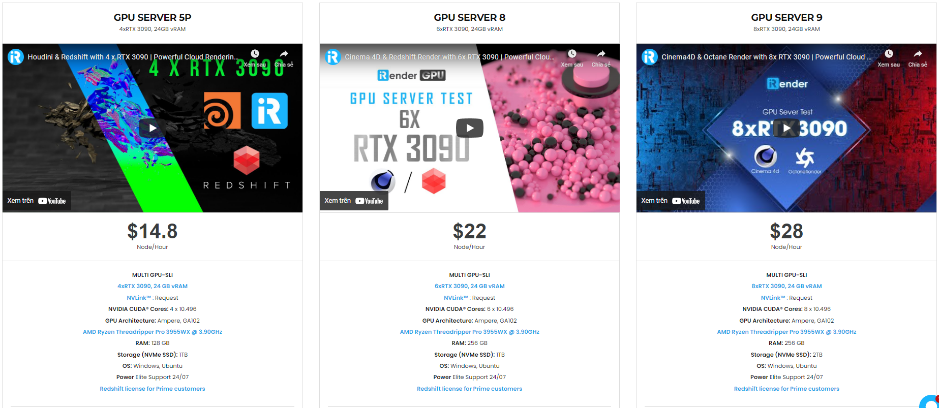 iRender Multi-GPUs server packages