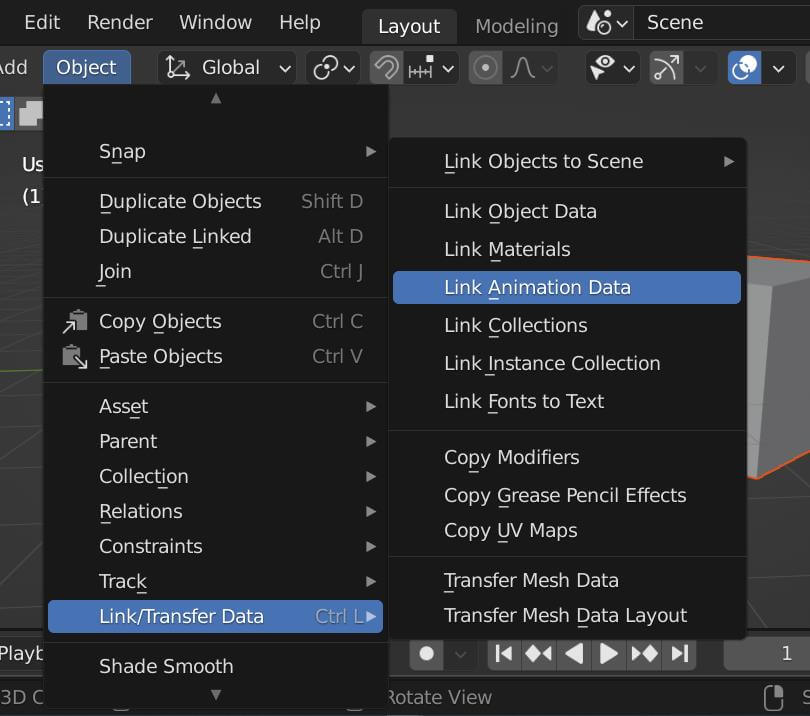 How to copy animation data from one object to another in Blender