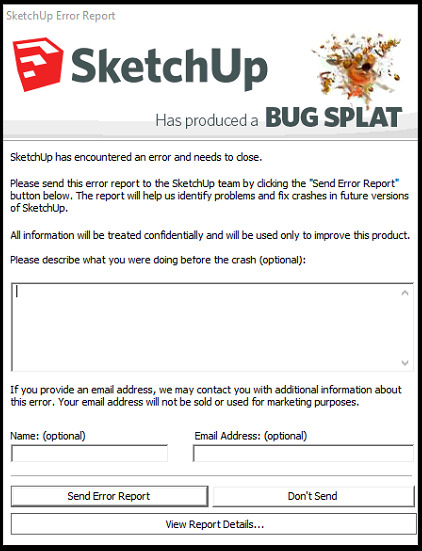 Error Message - SketchUp 