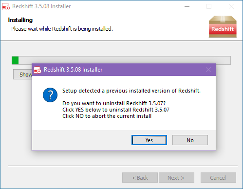 Updating Redshift with a new version. Source: Maxon.net