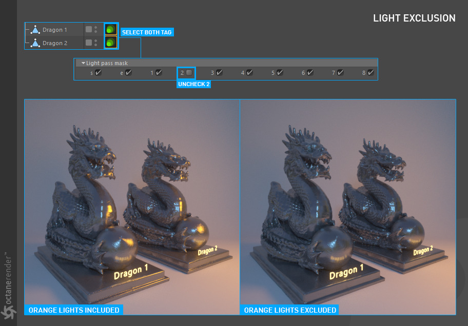 Working with Light Linking in Octane 7