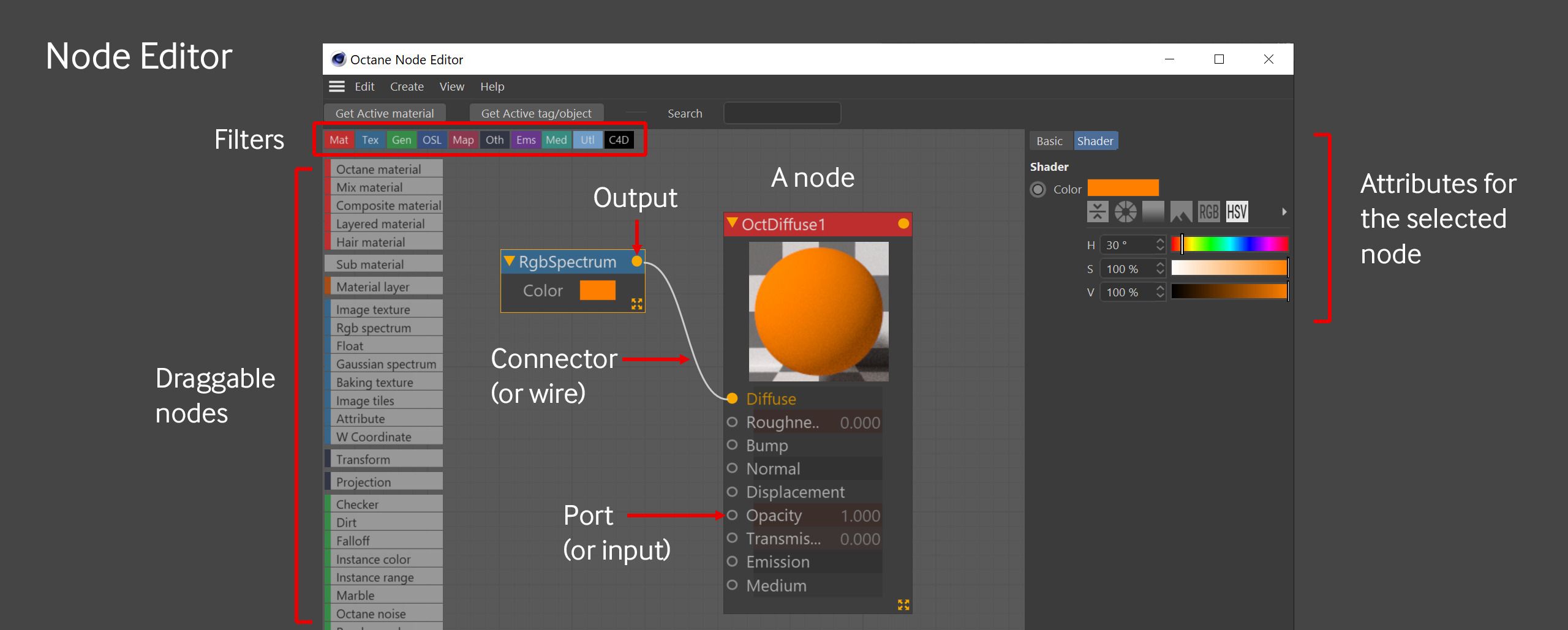 Basic Activities To Interact With Node Editor In Octane For Cinema 4D 3