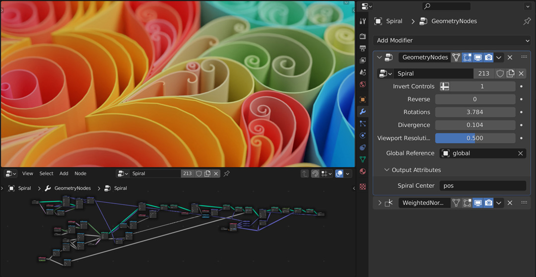 Exploring Geometry Nodes in Blender 3.4 with iRender | Blender Render farm