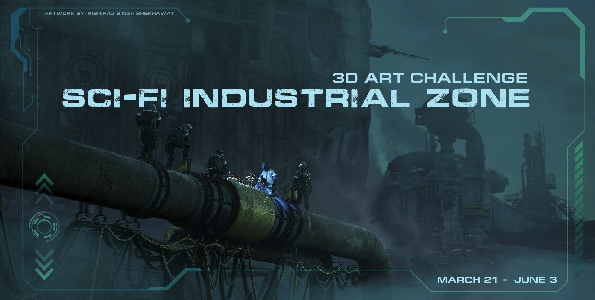 iRender-officially-becomes-sponsor-for-Hum3d-challenge-2023-Sci-Fi-Industrial-Zone-1