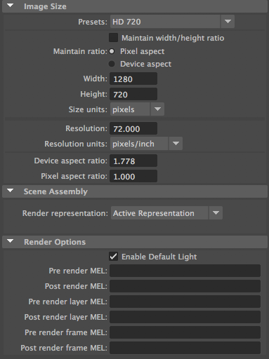 Basic render settings for Maya 1