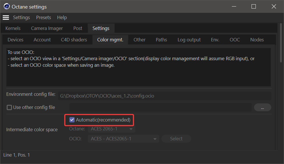 How to use Octane ACES/OCIO for Cinema 4D iRender with Cinema 4D and Octane 02