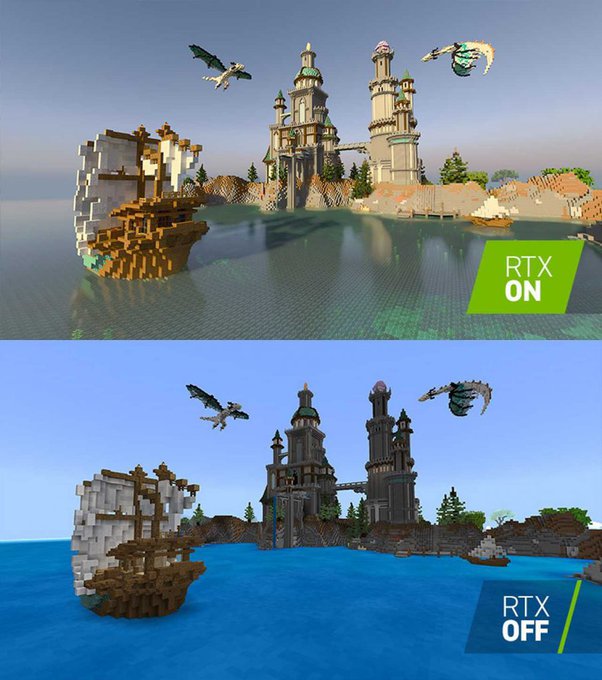 Minecraft RTX - Ray Tracing ON vs OFF Comparison 