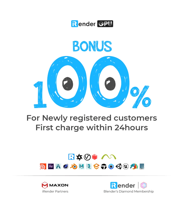 iRender 100% bonus promotion