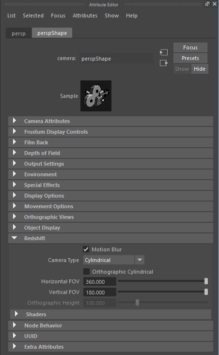 Dive into Redshift Camera types for Maya 7