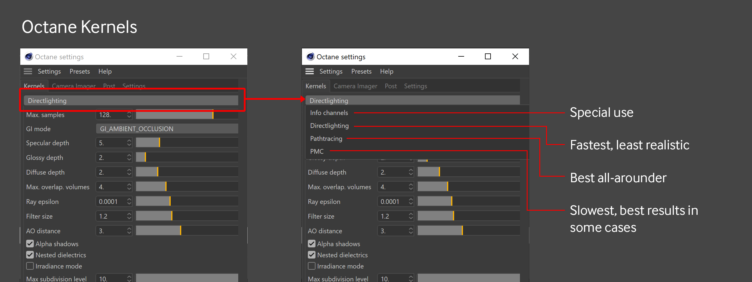 Learning Kernel Types in Octane with iRender 03