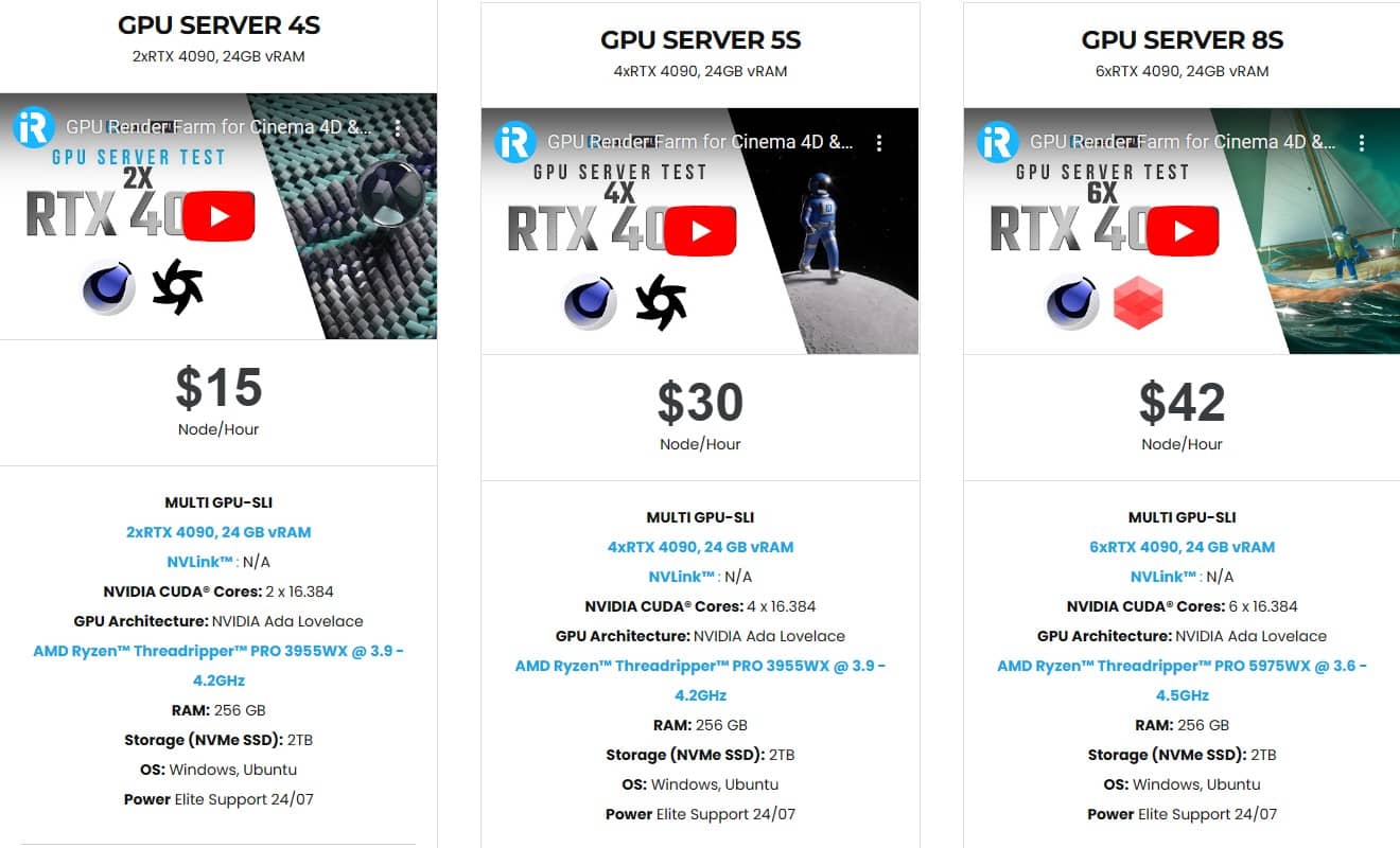 iRender GPU packages