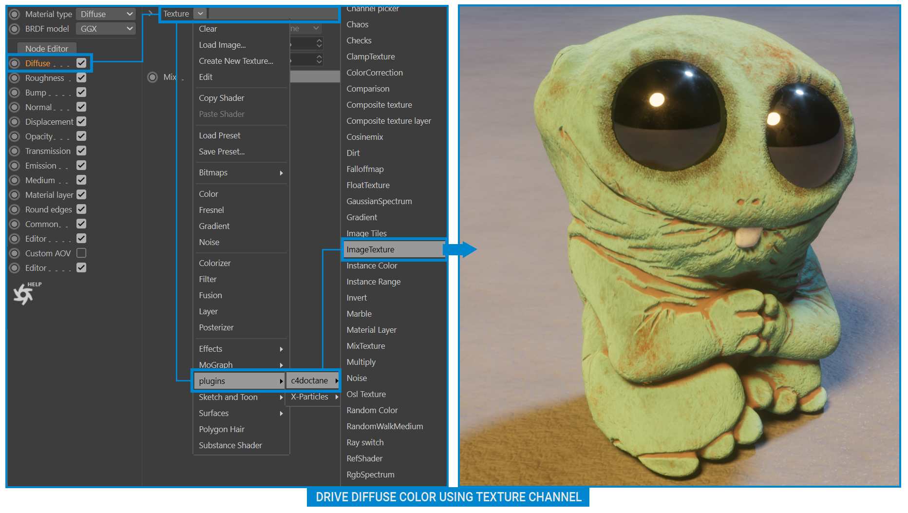 Overview of Octane Diffuse Material in Cinema 4D 5