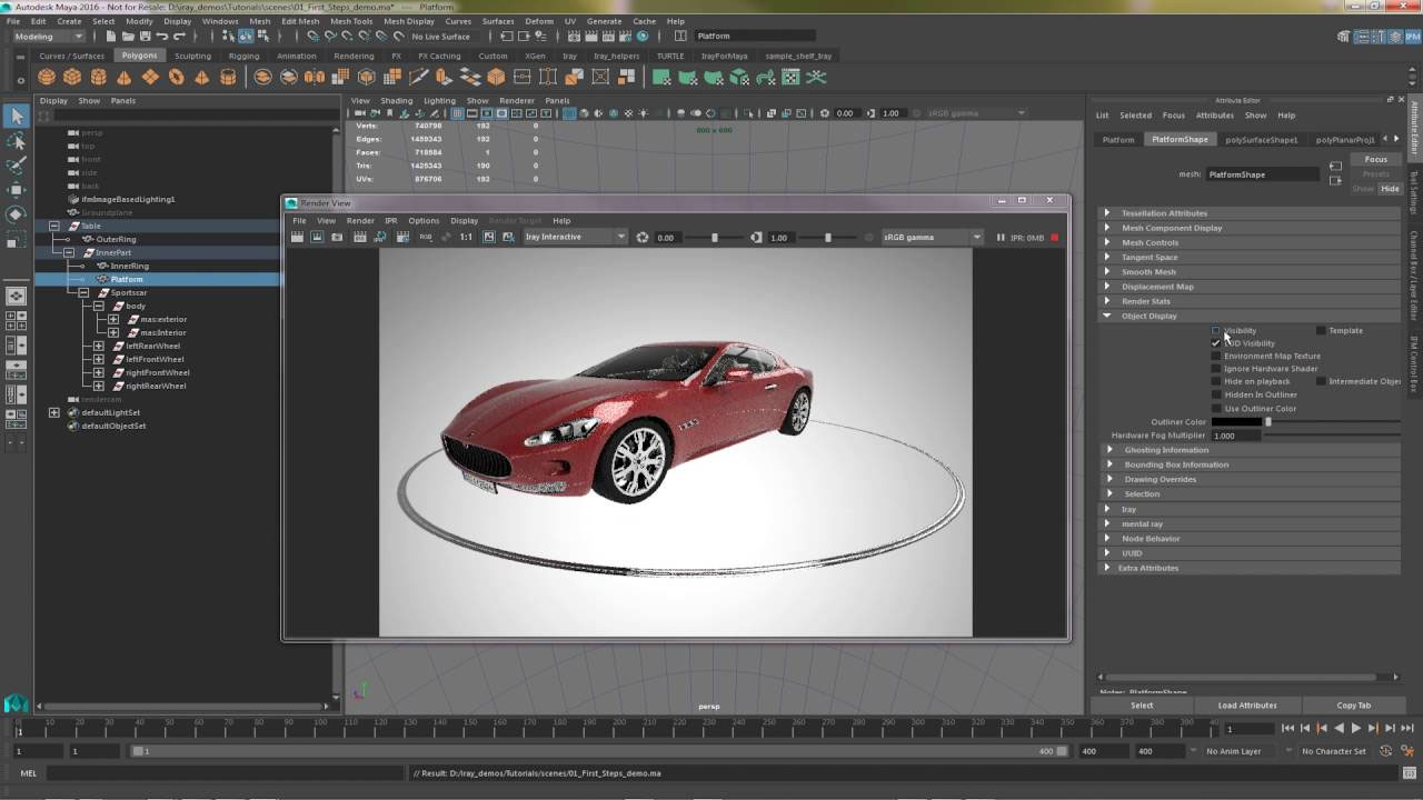 Some key features of Iray for Maya 2