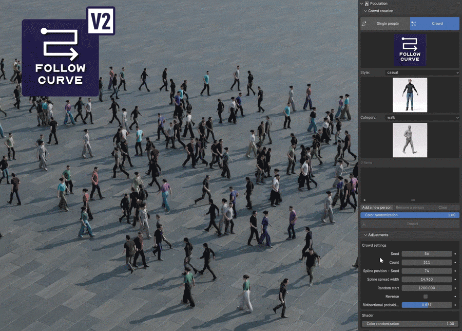 Explore the Population 2 add-on for crowd animation in Blender 4