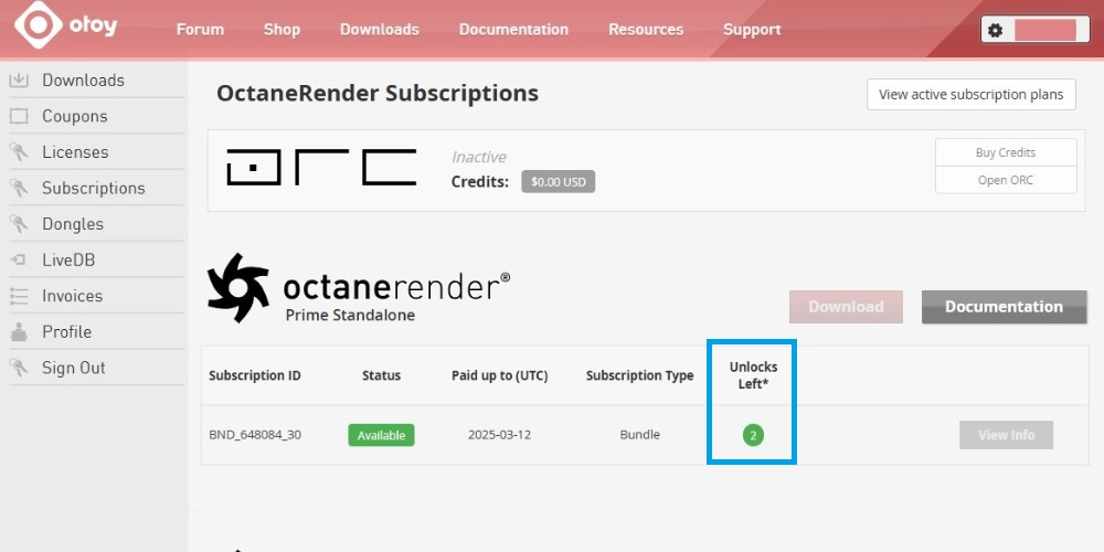 Octane license and how to manage it 6