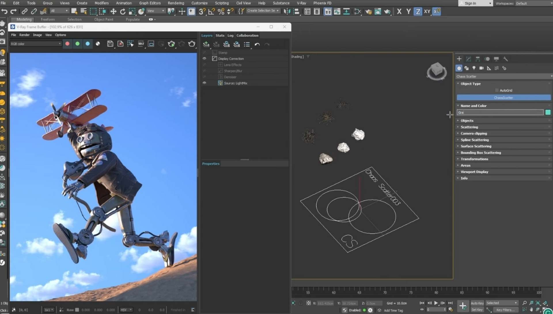 Some tips to create your 3D robot character in 3ds Max and V-Ray 4