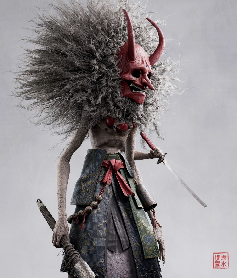 Japanese Oni Demon Created with ZBrush & Substance 3D Painter 2