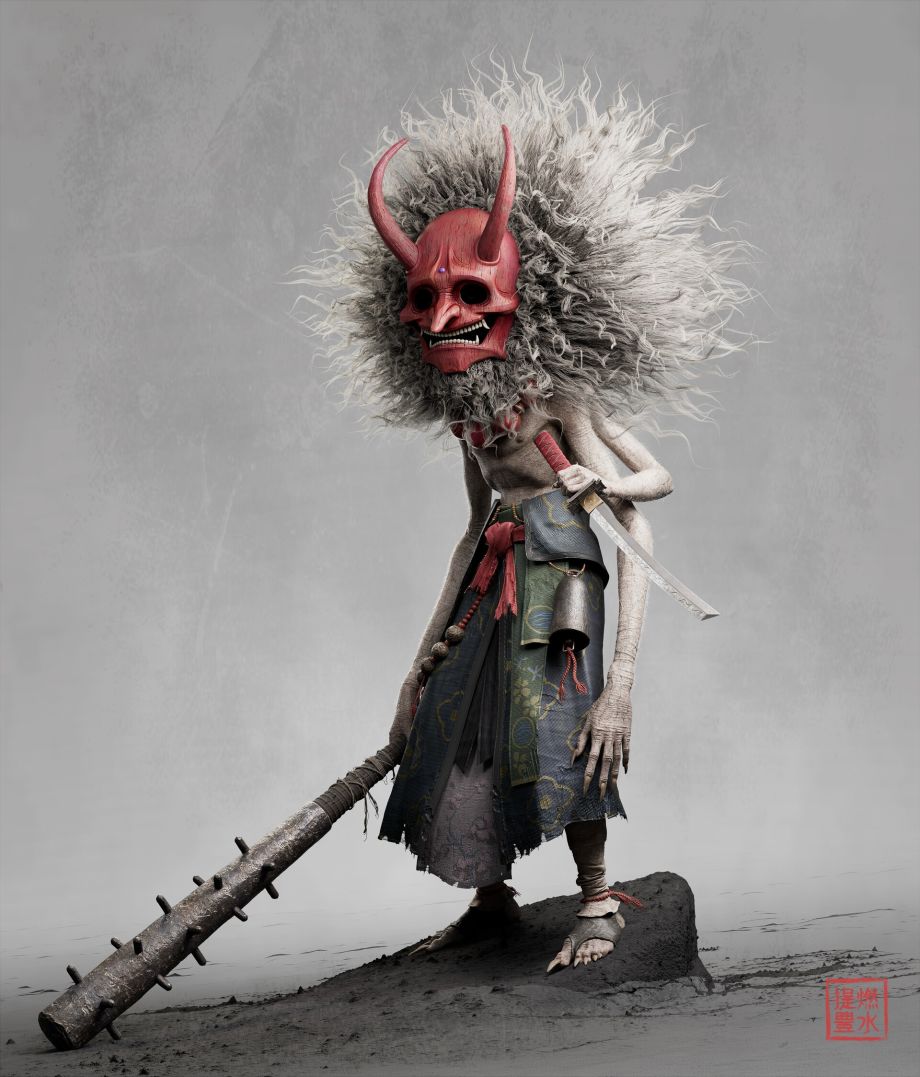 Japanese Oni Demon Created with ZBrush & Substance 3D Painter 3