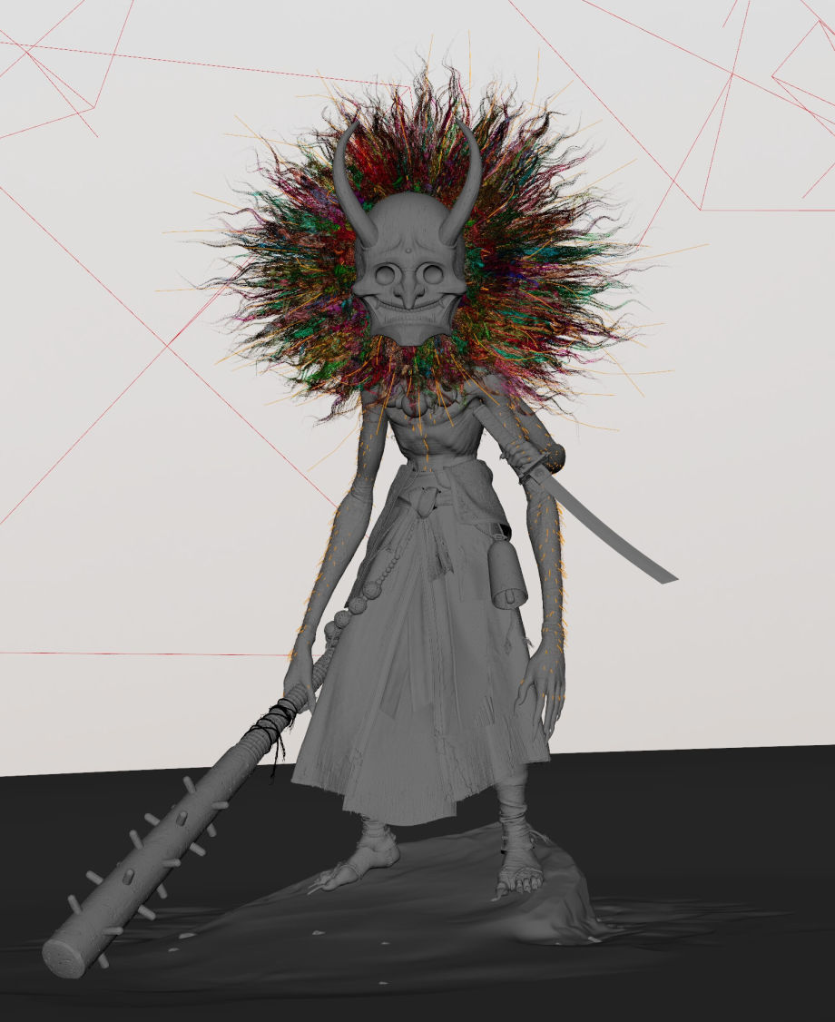 Japanese Oni Demon Created with ZBrush & Substance 3D Painter 7