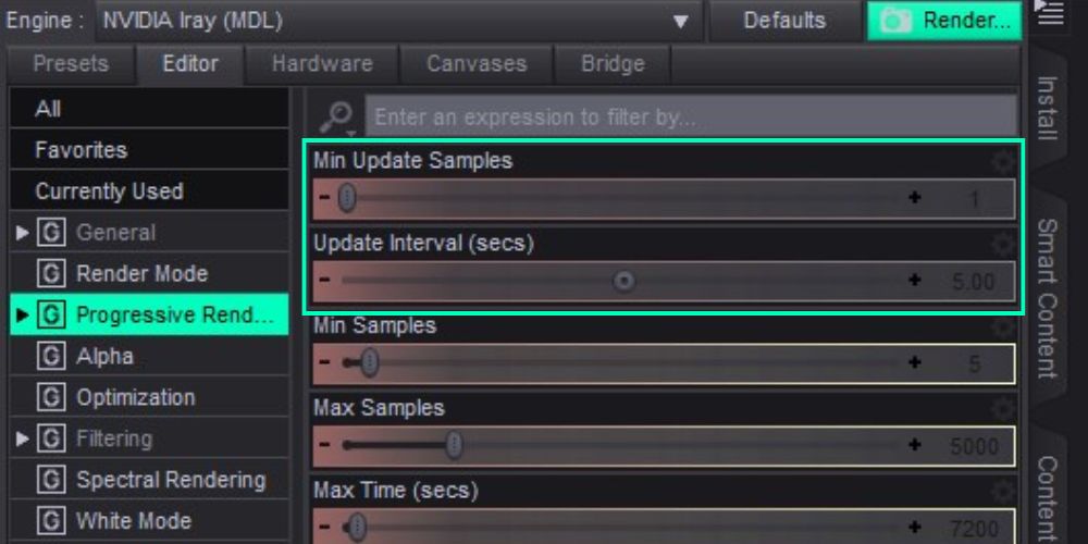 What are the best settings for iRay in Daz3D 5