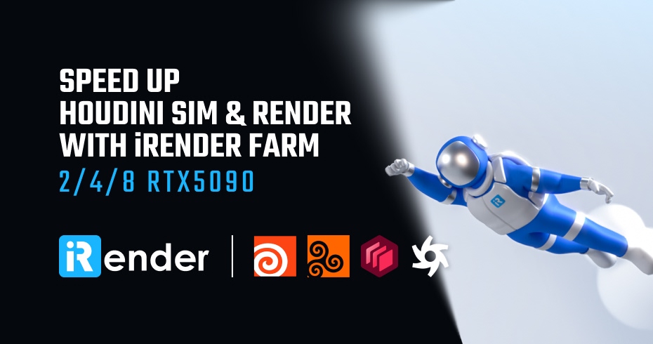 Houdini Render Farm Sim & Render RTX 5090